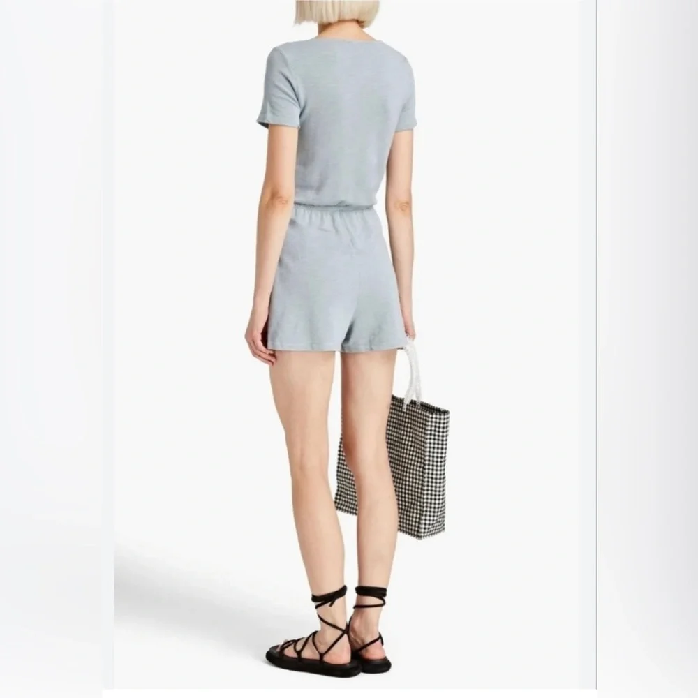 NWT Monrow Women’s Twisted Cutout French Terry Romper in Large
